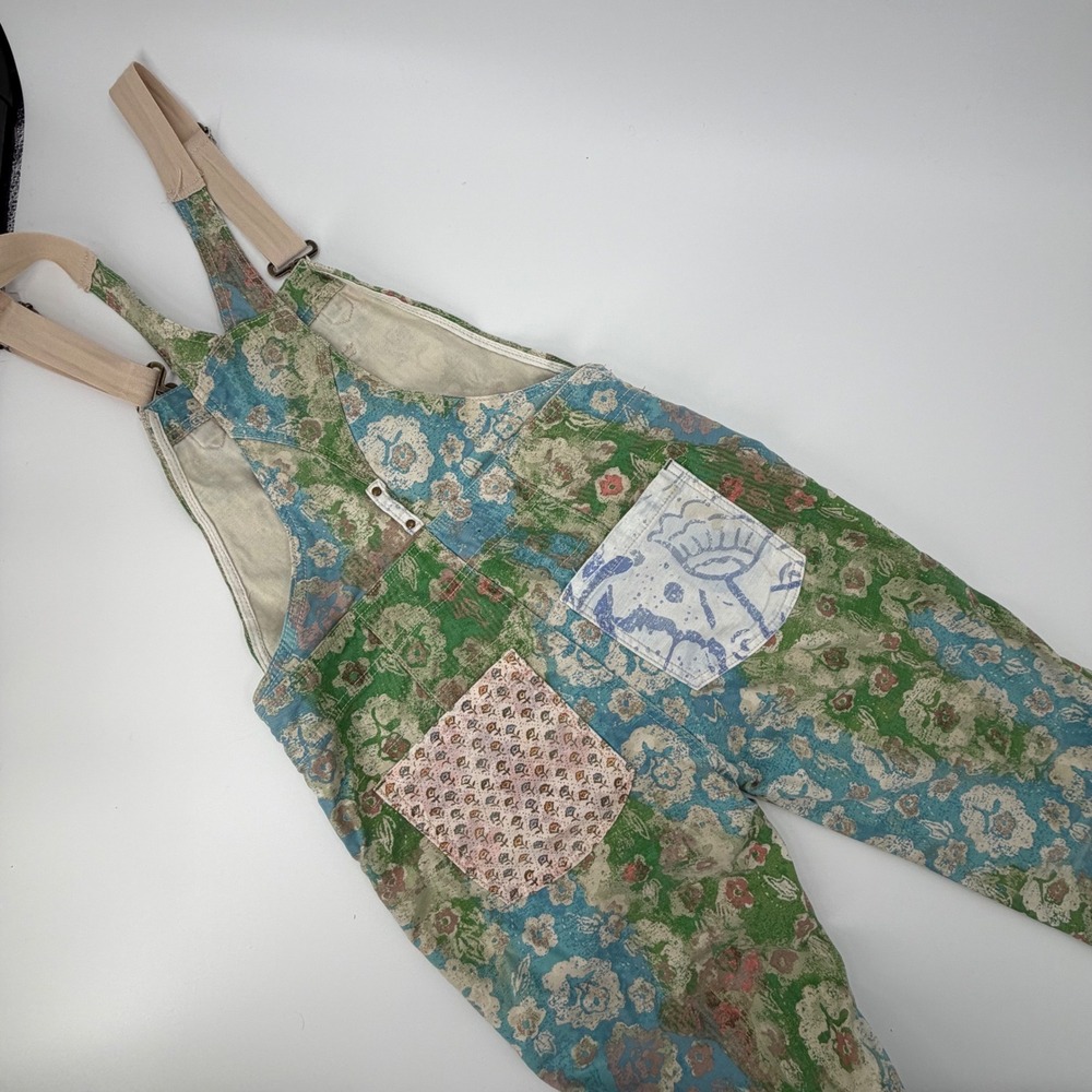 Pilcro Wanderer Overalls 25 Patchwork Floral Boho Anthropologie Cottagecore - Picture 2 of 9